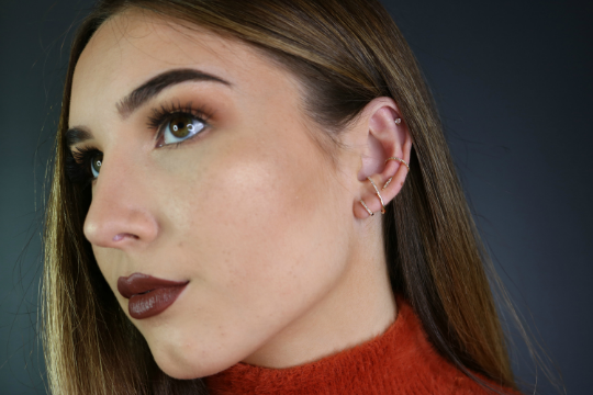 14K Marquis Diamond Bar Stud Earrings